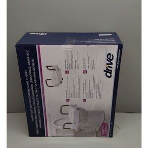 Drive Medical Raised Toilet Seat with Removable Arms - White